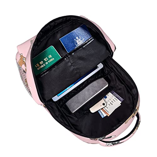 Fiokroo Cute Dogs Animals Backpack School Bag For Students Teens Men Women Cartoon Pets Laptop Backpacks Travel Daypack Bag With Multiple Pockets - color: Cute Dogs（pink）