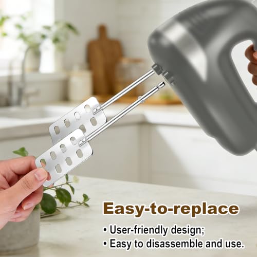 2pcs Hand Mixer Butter Churner Churn Maker Compatible with Hamilton Beach | 304 Stainless Steel Hand Mixer Attachments Replacement Parts Accessories Beaters Turner for Cooking and Baking