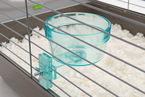 Lixit Quick Lock Removable Cage Bowls for Rabbits, Guinea Pigs, Gerbils, Ferrets, Dogs, Cats, Birds, and Other Small Animals - Made in USA (Blue, 20 Ounce) - size: 20oz