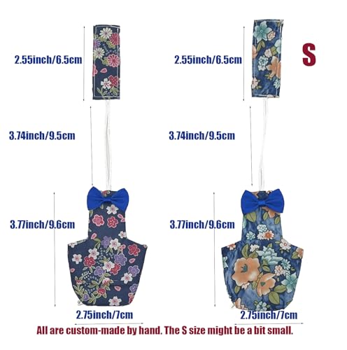 2 PCS Floral Bird Diaper Nappy Clothes Reusable Washable Cloth Blue&Green for Parrot Macaw Budgies Parakeet - size: S