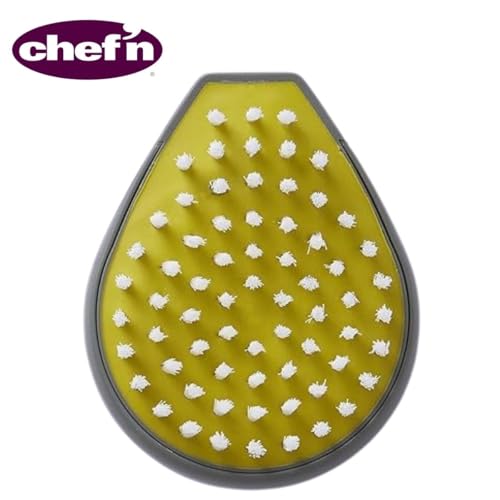 Chef'n PalmBrush Vegetable Brush, 3.5" x 3" x 1.5", Marble Gray