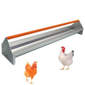 45" Chicken Trough Feeder, 5 Gallon Galvanized Steel Feed Trough with Drainage Holes & Red Crossbar | Heavy Duty, Rust-Proof Metal Duck Chicken Feeder Orange - color: Orange