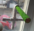 CleanPerch™ Window Bird Perch with Suction Cups. Grooming & Outside Viewing Perch for Parrots, Conures & Small Birds. Window-Mounted Bird Stand (White/Random, 6") - color: White/Random, size: 6"