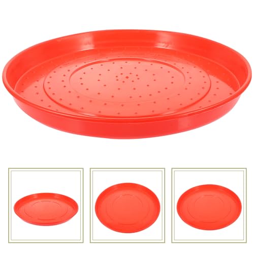 2 Pcs Poultry Feeding Tray and Water Feeder Plate Plastic Chick Feeder Pads for Chicken Coop Farm Use 310Mm Diameter Round Non-Toxic Plastic