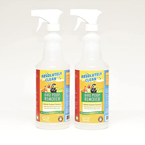 Absolutely Clean Amazing Bird Poop Remover - Just Spray/Wipe - Safely & Easily Removes Bird Messes - Use Indoor/Outdoor - Made in The USA - size: 32oz Spray Bottle 2pack - Save 35%