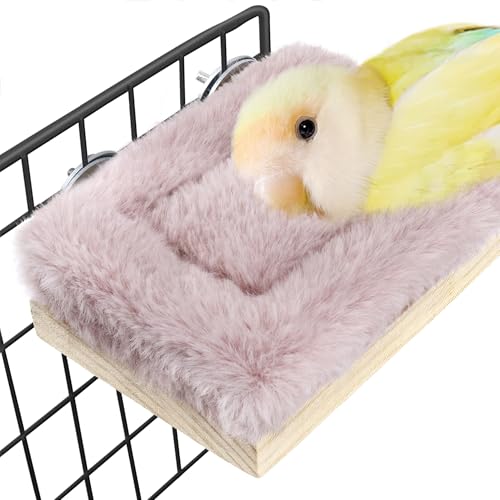 Mygeromon Bird Hammock Bed for Cage Parrot Perch Parakeet Sleeping Platform | Wooden, Small Animals Accessories, Winter