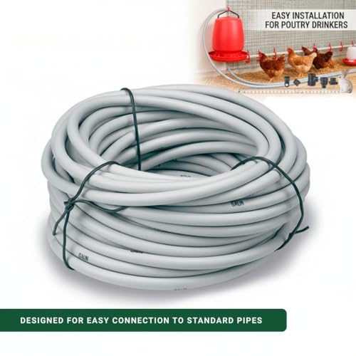 GAUN Pipeline 25ft Accesory for Automatic Chicken Waterer System – Soft Water Line Tube for Poultry & Small Animals, Easy to Install Hose Compatible with Nipple Drinkers for Hydration Systems - size: hose 25 feet
