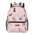 Fiokroo Cute Dogs Animals Backpack School Bag For Students Teens Men Women Cartoon Pets Laptop Backpacks Travel Daypack Bag With Multiple Pockets - color: Cute Dogs（pink）