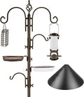 Bird Feeding Station Kit with Squirrel Baffle and Suet Cage Wild Bird Feeder Kit with Mesh Tray, Fruit Hook, and Double W Hook for Attracting Wild Birds - size: 17" L x 17" W x 91" H