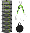Herb Drying Rack Hanging Mesh 8 Layer 24" with Zipper, Garden Pruning Shear, Hook & Carabiner Clip for Drying Herbs, Plants, Seeds, Buds | Hydroponics & Grow Tents Herb Dryer Hanging Rack - style: 8 Layer 24"