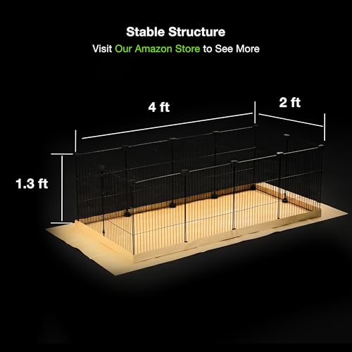 GuineaLoft™ Model-AB C&C Guinea Pig Cage - Tall & Large 4'x2'x1.3' Cage | Puppy/Bunny Play Pen w/ Improved Hardware & Disposable Bottom - Visit the GuineaLoft Store to See More - color: Model-AB