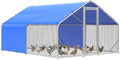 Sino Luban Large Metal Chicken Coop Run with Hardware Cloth Anti-Rust for 20 Chickens/Ducks, Chicken Runs for Yard with Waterproof Cover, Chicken Enclosure Pen Outdoor, Walk-in Poultry Cage - size: 11.8' L x 8.8' W x 6.4' H