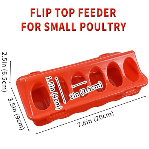 2 Pack Baby Chick Feeders, Trough for Brooder, 12-Hole Flip-Top | 2-pack flip-top feeders with 12 ports help reduce feed waste, mess and crowding for chicks, quail and ducklings. - color: 2 Pack