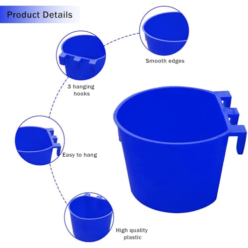30 Pcs Chicken Coop Feeder Water Cup,8 oz Cage Cups Chicken Feeder Waterer, Cage Cups Birds Hanging Feeders, Chicken Feeder Water Bowl for Parakeet Poultry Pigeon Bunny Wire Cage (Blue) - color: Blue, size: 8oz