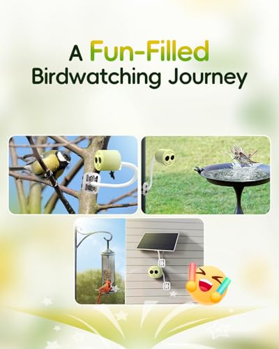 Hibird 4K HD Smart Bird Feeder Camera Solar Powered, 2.4G/5G Dual WiFi Wireless Outdoor, 6X Slow Motion Auto Bird Video Capture, Instant Notifications, AI Identify 10000+ Species for Everyone