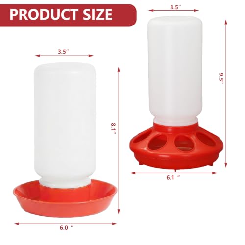 Chick Feeder and Waterer Set 0.3Gal Baby Chicken Feeder and Waterer Start Kit No Waste Automatic Chicken Feeding and Drinking Brooder Set for Baby Chicks, Duckling,Quail, Birds, Small Poultry