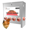 Metal Chicken Feeder Large Capacity 85lbs Automatic Metal Rat Proof Chicken Feeders No Waster Weatherproof Poultry Feeder for Chickens, Geese, Ducks, Turkeys, Quails (6-Port) - style: 85lb Feeder with 6 Ports