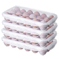 XBY-US 4 Pack Covered Egg Holders,Egg Holder For Refrigerator,travel egg Storage Container,Plastic Refrigerator Egg Trays,camping egg box,Deviled Egg Tray Carrier with Lid Fits 18X4 Eggs(72 Eggs) - style: A-18 Egg-4 Pack