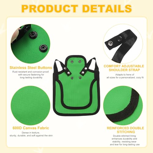 M METERXITY 4-Pack Chicken Saddle for Hens, 9.8 Inch Canvas Chicken Apron Back Protector with Adjustable Strap for Protecting Bird Back Feathers, Poultry Saver [Grass Green] - color: Grass Green