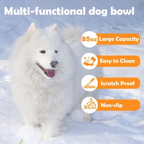 Heated Water Bowl With Chew-Proof Cord - 85-Ounce Outdoor Thermal Bowl for Dog, Cat, Chicken - 35-Watt, Green