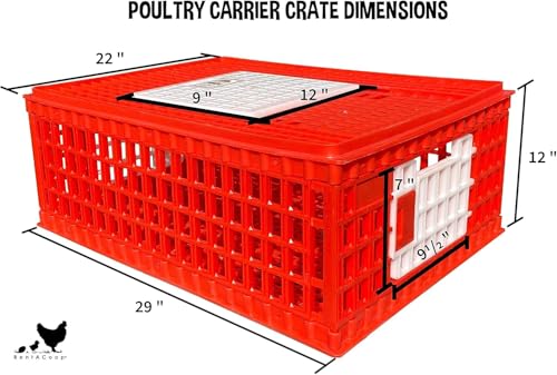 RentACoop Poultry Carrier Crate - 1 Pack - size: Pack of 1, 29.0"L x 22.0"W x 12.0"H