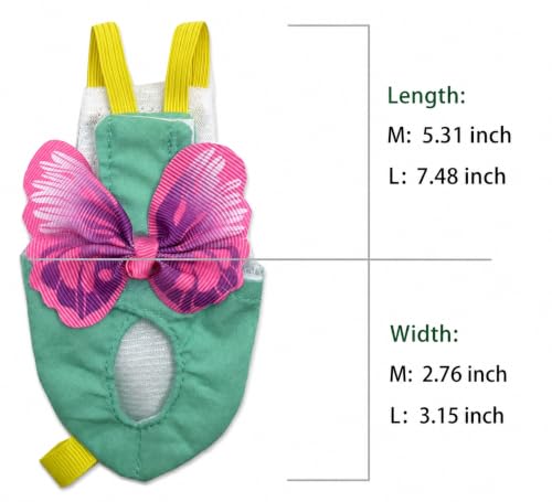 Parrot Diaper Harness with Leash Set for Small/Medium Bird (Size L) | Washable, Bird Flight Suit Outdoor Flying Training for Quaker, Caique Parrots, African Grey, Mini Macaw - size: L