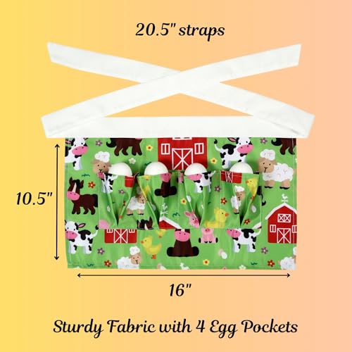 Plum Hill Chicken Egg Collecting Apron - Egg Gathering Aprons for Toddlers and Little Kids - Child Egg Apron for Fresh Eggs - color: Multicolor