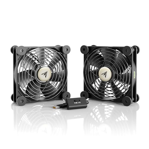AC Infinity MULTIFAN S7, Quiet Dual 120mm USB Fan, UL-Certified for Receiver DVR Playstation Xbox Computer Cabinet Cooling | UL-Certified for Receiver, DVR, PlayStation, Xbox, Computer Cabinet Cooling - size: S7