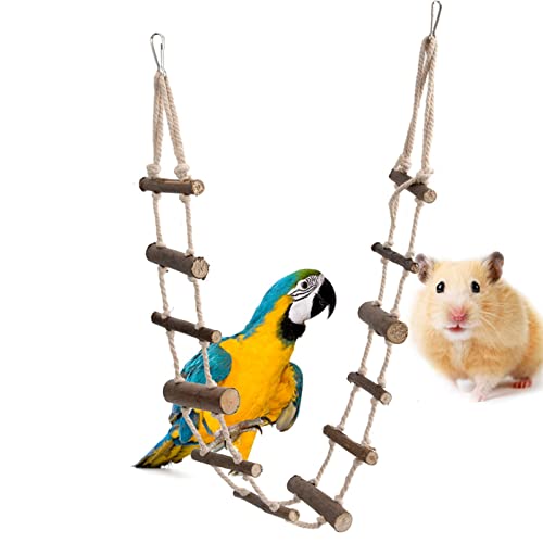 Bird Ladder, Hamster Ladder, Squirrel Toys. Hamster Bridge Squirrel Cage Accessories, Rope Climbing Toys