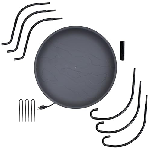Prime Retreat Heated Bird Bath with Metal Stand & Watertight Cord Connector – 20" Heated Basin, 150W Enclosed Element, Slate Bowl, Outdoor Winter Bird Bath with Stand, All-Season Water Source