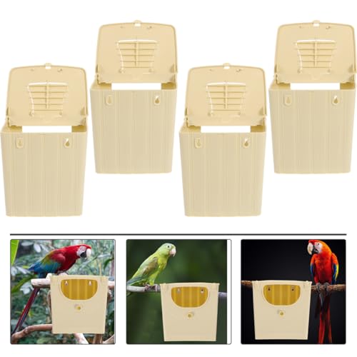 Alipis Bird Breeding Box 4Pcs Hanging Nesting Boxes for Small Birds Finch Parakeet Budgie Plastic Bird Hatching House Durable Weather Resistant Supplies
