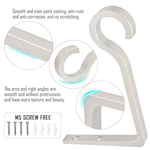 6inch Al-Alloy Hanging Plant Bracket Silver-Anodized 2 Pack | Rust-proof | Max 22lb Load | Shepherd Hooks | Hanging Bird Feeder, Lantern, Flower Basket, Outdoor Indoor, Screws & Anchors - color: Silver Anodized, size: 6in Aluminum Alloy