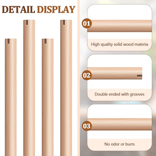 Sintuff 8 Pcs Bird Perches for Cage Accessories, Wooden Perch Rods Replacement with Double Head Slots, 0.6 Inch Diameter Natural Wood Stand for Parrot Macaw Cockatoo Parakeet (18 Inches) - size: 18 Inches