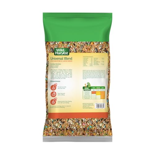 Wild Harvest Universal Blend for Medium and Large Birds 10 Pounds; Fortified Nutrition,(Pack of 3) - size: 10 Pound (Pack of 3), style: Medium & Large Birds