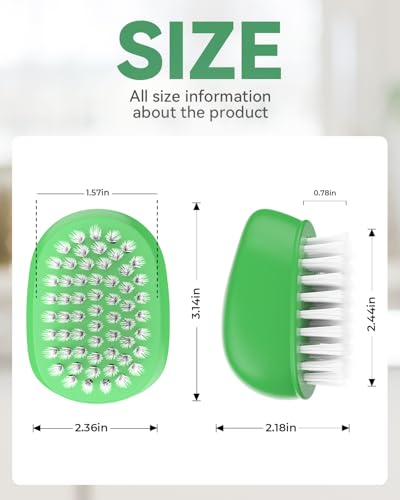 SXhyf Vegetable Brush Scrubber for Food, Black Stiff & White Soft Bristles | Potato Scrubber Brush, Produce Brush for Fruits and Veggies, Vegetable Cleaning Brush for Mushrooms, Carrots, Lemons (Green)