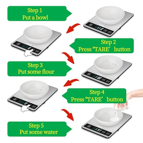 Food Scale, 22lb/10kg Digital Kitchen Scale Weight Grams and Ounces with 0.1oz/1g Precision, 6 Units and Tare Key Design, LCD Display & Stainless Steel Panel for Baking, Cooking, Postage