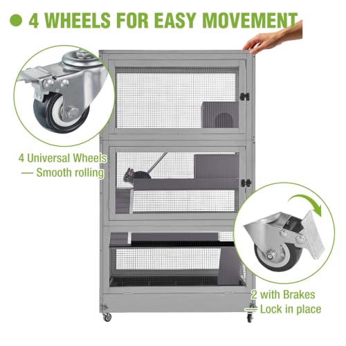 GUTINNEEN 4-Story Ferret Cage Easy-Clean Chinchilla Cage Anti-Chewing Small Animal Cages for Rat Squirrel 63.2" H - size: 36.0"L x 25.0"W x 63.2"H