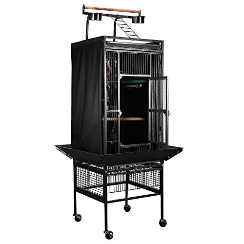 Colorday Good Night Bird Cage Cover for Large Bird Cage with Play Top (Patented), Black 61" - color: Black, size: 18.0"L x 18.0"W x 61.0"H