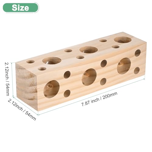 M METERXITY Bird Chew Play Thing, 2.12x2.12x7.87 in Pine Wood Parrot Bird Perch Stand Teeth Chew Bite Games for Parrots/Cockatiels/Parakeets - size: 2.12x2.12x7.87 in