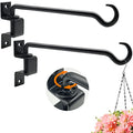 12 inch 2 Pack Swivel Plant Hangers Outdoor Heavy Duty - Black Iron Plant Hanging Hook Bracket for Flowers Baskets Pots Bird Feeder Lanterns Wind Chimes - size: 12 inch -2 Pack