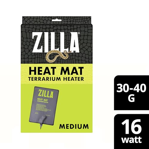 Zilla Heat Mat, Terrarium Heater for Reptiles, Snakes (Ball Pythons, Corn Snakes), Leopard Geckos, Tortoises, Amphibians and Arachnids, Medium, Fits 30-40 Gallon, 16 Watt | Terrarium Heater for Reptiles, Snakes (Ball Pythons, Corn Snakes), Leopard Geckos,