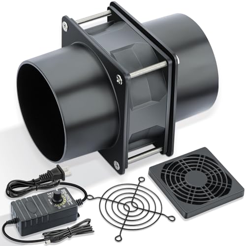 Wathai 3 Inch Inline Duct Fan 120V Exhaust Ventilation Blower Cooling Fan | Dual Ball Variable Speed Controller High-velocity axial extractor blower features powerful airflow,efficient air exchange - style: 80x38mm 2 duct