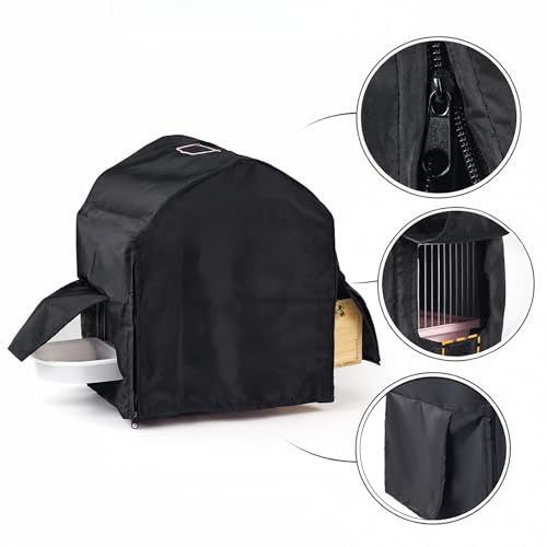 Bird Cage Cover Blackout for Good Night, 11.6 x 8.6 x 15.7 in Dustproof Birdcage Case, Winter Enclosure Cover, Large Universal Bedding Covering for Parrot, Parakeet, Macaw, Lovebirds, Animal Privacy