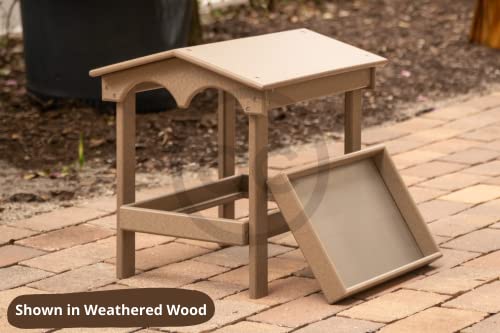 DutchCrafters Recycled Plastic Poly Large Raised Platform Covered Ground Fly Through Bird Feeder with Removable Seed Tray for Outdoors - USA Amish Made (Cherrywood) - color: Cherrywood