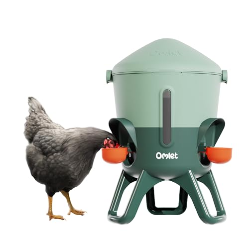 Omlet Insulated Chicken Waterer, 1.5 Gallon | Stay-Clean Automatic Water Dispenser for Chickens | BPA-Free | Anti-Roost Domed Lid | Includes 3 Cups & Nipples | Sage Green - color: Sage Green, size: 1.5 Gallon