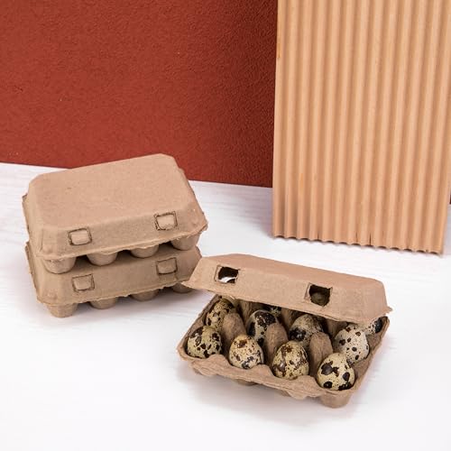 50 Pack Quail Egg Cartons, 3x4 Style Paper Pulp Quail Egg Trays, Sturdy & Reusable Quail Egg Holder 12 Count Dozen Quail Egg Storage Tray for Farmers, Home Use & Transport - style: 50Pcs Quail Egg Carton