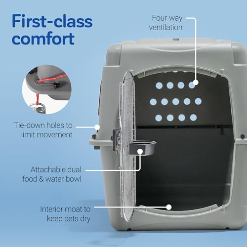 Petmate Sky Kennel - For Air and Travel, Airline Compliant Dog Crate for Pets 50-70 lbs, Heavy Duty Dog Kennel, Made in the USA- 36 Inches - size: 36 Inch