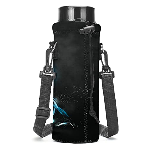 AMARY 500ML Neoprene Water Bottle Carrier Bag with Adjustable Shoulder Strap,Insulated Water Bottle Cover for Stainless Steel/Glass/Plastic Bottles 16.9OZ (dragon) - color: Dragon