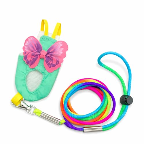 Parrot Diaper Harness with Leash Set for Small/Medium Bird (Size M) | Washable, Flight Suit, Outdoor Flying Training, Lovebird, Cockatiel, Conure, Quaker - size: M