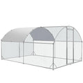 Large Metal Chicken Coop Round Top Upgrade Tri-Supporting Wire Mesh Chicken Run,Chicken Pen with Water-Resident and Anti-UV Cover,Duck Rabbit House Outdoor (13'L x 9'W x 6.5'H) - size: 156.0"L x 108.0"W x 78.0"H
